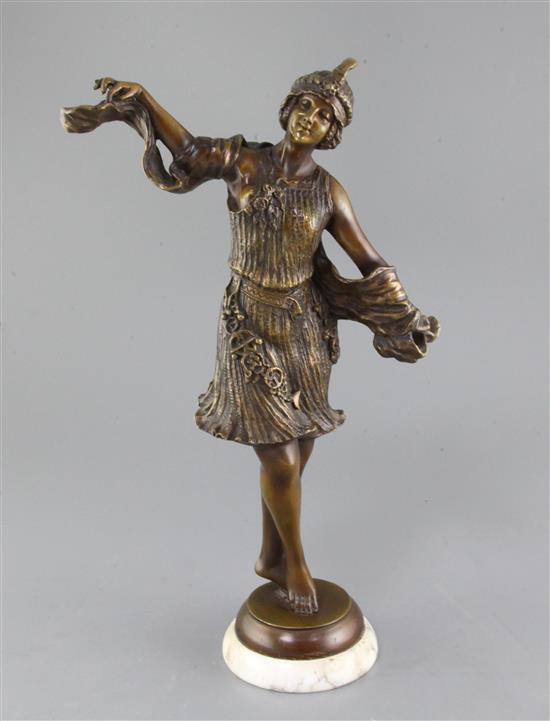 A.Godard. A bronze figure of a dancing flapper 17.5in.